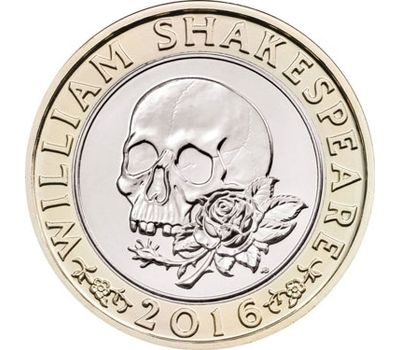  Набор 3 монеты 2 фунта 2016 «400 лет со дня смерти У. Шекспира» Великобритания, фото 3 