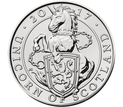  Монета 5 фунтов 2017 «Единорог из Шотландии» (Звери Королевы) в буклете, фото 2 