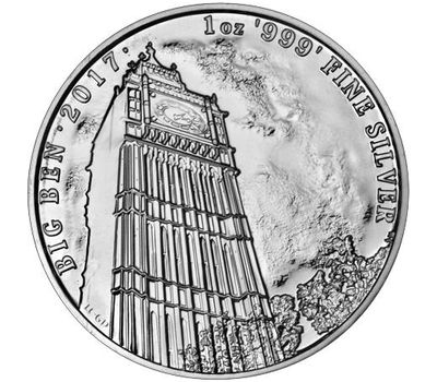  Монета 2 фунта 2017 «Достопримечательности Британии: Биг-Бен» (серебро), фото 1 