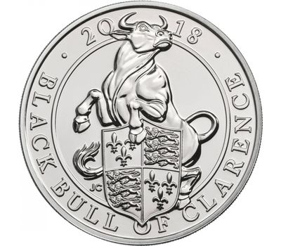  Монета 5 фунтов 2018 «Черный бык из Кларенса» (Звери Королевы) в буклете, фото 2 