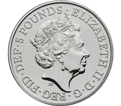  Монета 5 фунтов 2018 «Красный дракон из Уэльса» (Звери Королевы) в буклете, фото 3 