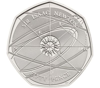  Монета 50 пенсов 2017 «Исаак Ньютон» Великобритания, фото 1 
