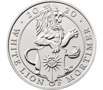  Монета 5 фунтов 2020 «Белый Лев дома Мортимер» (Звери Королевы) в буклете, фото 2 