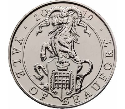 Монета 5 фунтов 2019 «Йейл дома Бофорт» (Звери Королевы) в буклете, фото 2 