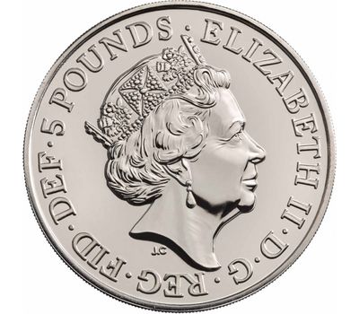  Монета 5 фунтов 2019 «Йейл дома Бофорт» (Звери Королевы) в буклете, фото 3 