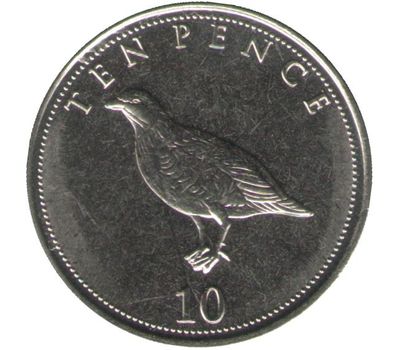  Монета 10 пенсов 2016 «Куропатка» Гибралтар, фото 1 