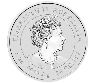  Монета 50 центов 2020 «Восточный гороскоп — Год мыши (крысы)» Австралия (серебро 1/2 унции), фото 2 