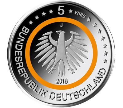  Монета 5 евро 2018 «Субтропическая зона» Германия, фото 2 