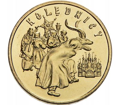  Монета 2 злотых 2001 «Коляды» Польша, фото 1 