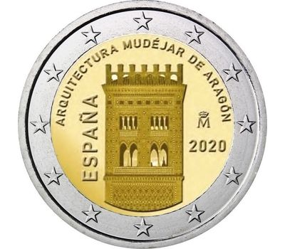  Монета 2 евро 2020 «Архитектура мудехар в Арагоне» Испания, фото 1 