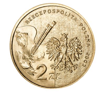  Монета 2 злотых 2002 «Ян Матейко (1838 — 1893)» Польша, фото 2 