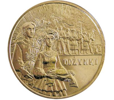  Монета 2 злотых 2004 «Дожинки» Польша, фото 1 