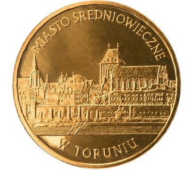  Монета 2 злотых 2007 «Средневековый город Торунь» Польша, фото 1 