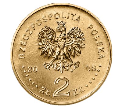  Монета 2 злотых 2008 «90-летие независимости» Польша, фото 2 