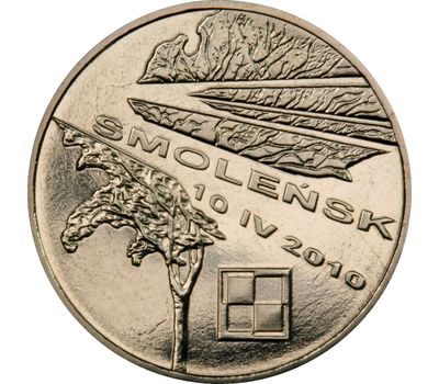  Монета 2 злотых 2011 «Смоленск — память о жертвах 10.04.2010» Польша, фото 1 