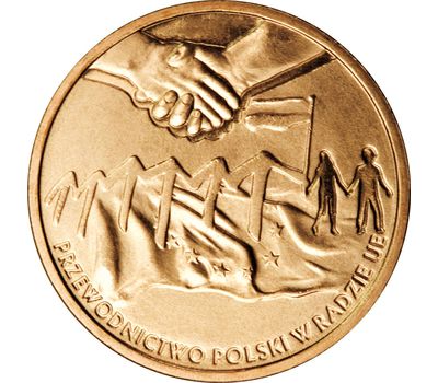  Монета 2 злотых 2011 «Председательство Польши в Совете ЕС» Польша, фото 1 