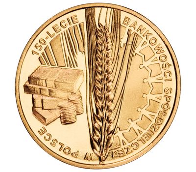  Монета 2 злотых 2012 «150 лет банковской деятельности» Польша, фото 1 