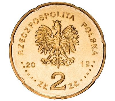  Монета 2 злотых 2012 «50-летие Польского радио Тройка» Польша, фото 2 