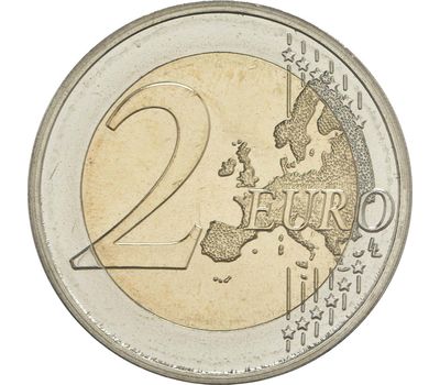  Монета 2 евро 2015 «Чёрный аист» Латвия, фото 2 