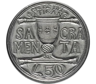  Монета 50 лир 1993 Ватикан XF-AU, фото 1 
