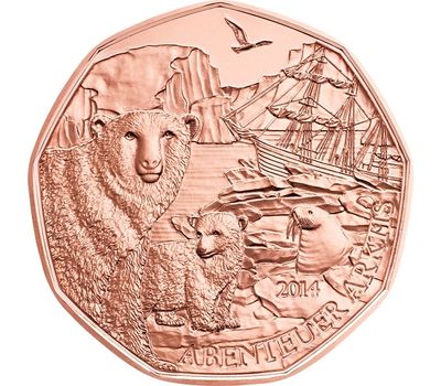 Монета 5 евро 2014 «Арктика» Австрия, фото 1 