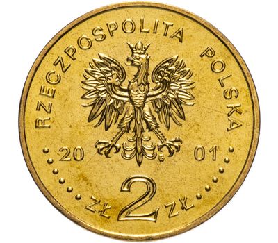  Монета 2 злотых 2001 «100-летие со дня рождения кардинала Стефана Вышинского» Польша, фото 2 