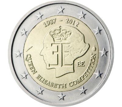  Монета 2 евро 2012 «75 лет конкурсу имени королевы Елизаветы» Бельгия, фото 1 
