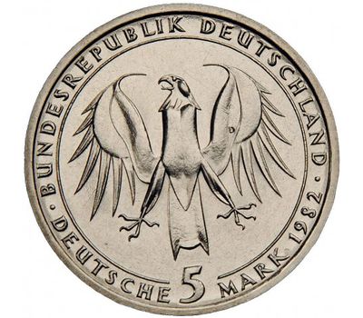  Монета 5 марок 1982 «150 лет со дня смерти Иоганна Вольфганга фон Гёте» Германия, фото 2 