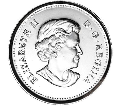  Монета 25 центов 2015 «50 лет Канадскому флагу» Канада (цветная), фото 2 