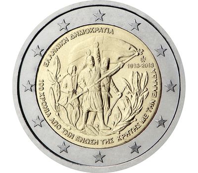  Монета 2 евро 2013 «100-летие воссоединения Крита с Грецией» Греция, фото 1 