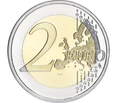  Монета 2 евро 2012 «10 лет наличному обращению евро» Бельгия, фото 2 