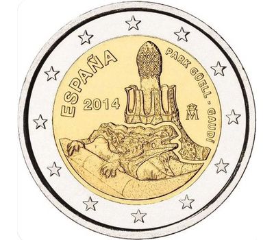  Монета 2 евро 2014 «Парк Гуэль» Испания, фото 1 