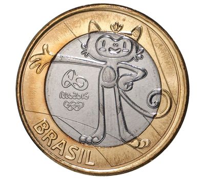  Монета 1 реал 2016 «Олимпиада в Рио-де-Жанейро. Винисиус» Бразилия, фото 1 