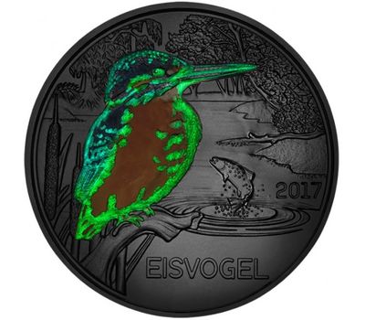  Монета 3 евро 2017 «Красочные животные — Зимородок» Австрия, фото 3 
