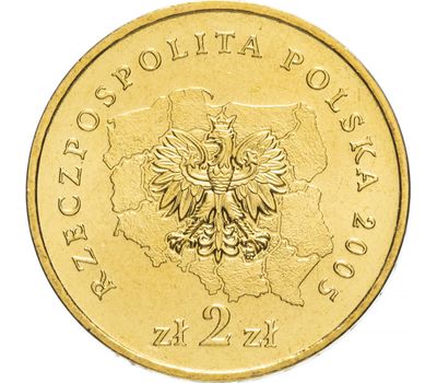  Монета 2 злотых 2005 «Западно-Поморское воеводство» Польша, фото 2 