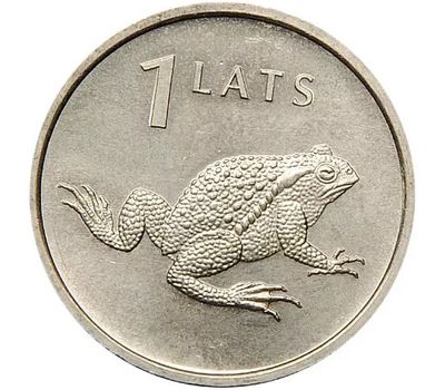  Монета 1 лат 2010 «Лягушка» Латвия, фото 1 
