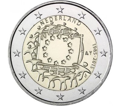  Монета 2 евро 2015 «30-летие флага ЕС» Нидерланды, фото 1 