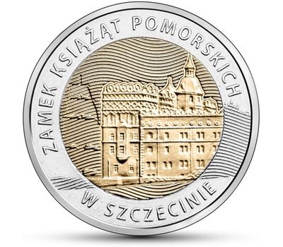  Монета 5 злотых 2016 «Замок Поморских князей в Штеттине» Польша, фото 1 