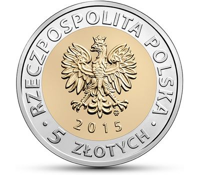  Монета 5 злотых 2015 «Познанская ратуша» Польша, фото 2 