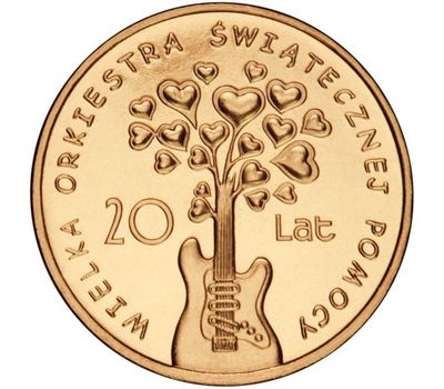  Монета 2 злотых 2012 «20 лет Большому оркестру Рождественской благотворительности» Польша, фото 1 