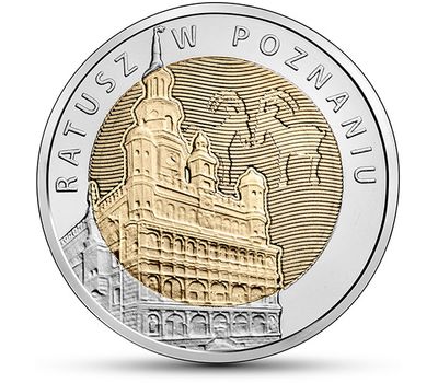  Монета 5 злотых 2015 «Познанская ратуша» Польша, фото 1 
