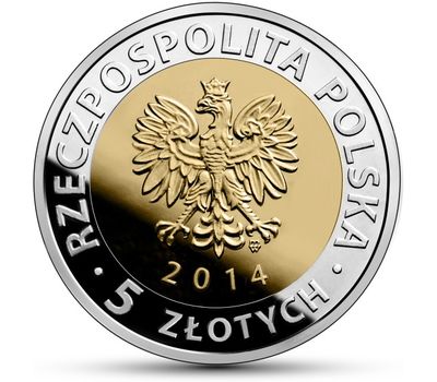  Монета 5 злотых 2014 «Королевский дворец в Варшаве» Польша, фото 2 