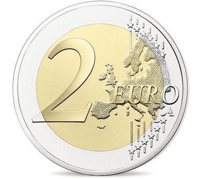  Монета 2 евро 2017 «Борьба против рака молочной железы. 25 лет розовой ленточке» Франция, фото 2 