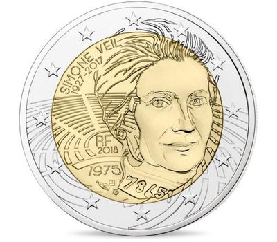  Монета 2 евро 2018 «Симона Вейль» Франция, фото 1 