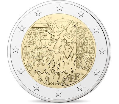 Монета 2 евро 2019 «30 лет падению Берлинской стены» Франция, фото 1 