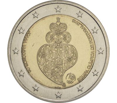  Монета 2 евро 2016 «Участие сборной Португалии в летних Олимпийских играх» Португалия, фото 1 