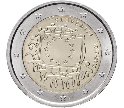  Монета 2 евро 2015 «30 лет флагу ЕС» Словения, фото 1 