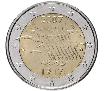  Монета 2 евро 2007 «90 лет независимости Финляндии» Финляндия, фото 1 