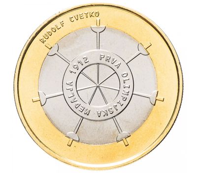  Монета 3 евро 2012 «100 лет первой словенской олимпийской медали» Словения, фото 1 