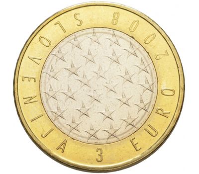  Монета 3 евро 2008 «Председательство Словении в Евросоюзе» Словения, фото 1 